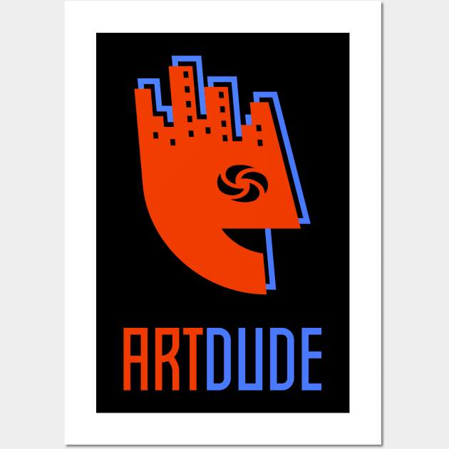 YourArtDude Logo In Red And Lt. Blue Wall Art by yourartdude